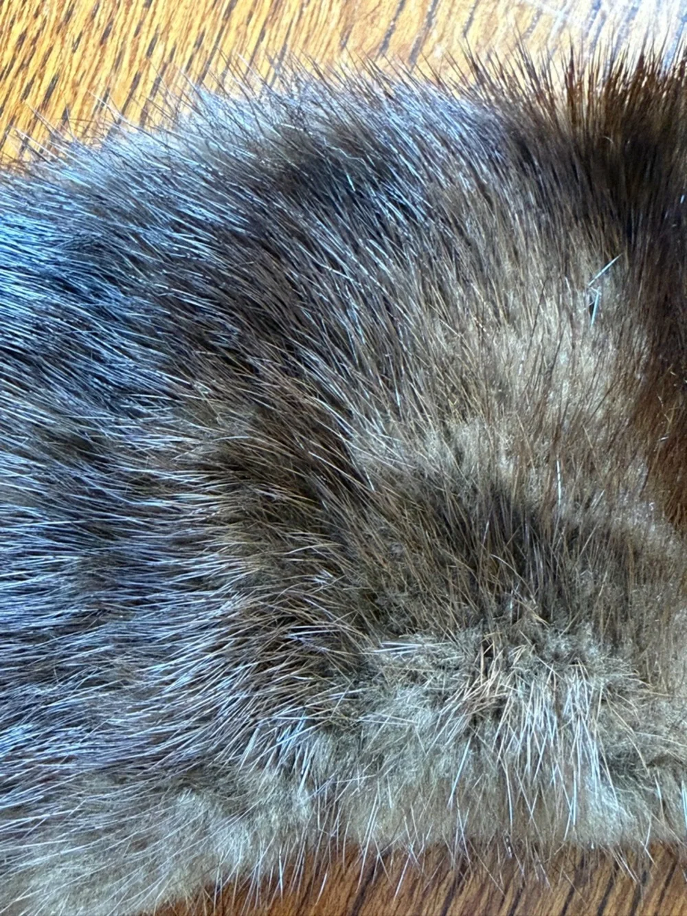 Genuine Fur Brown Collar Vintage Pin-on